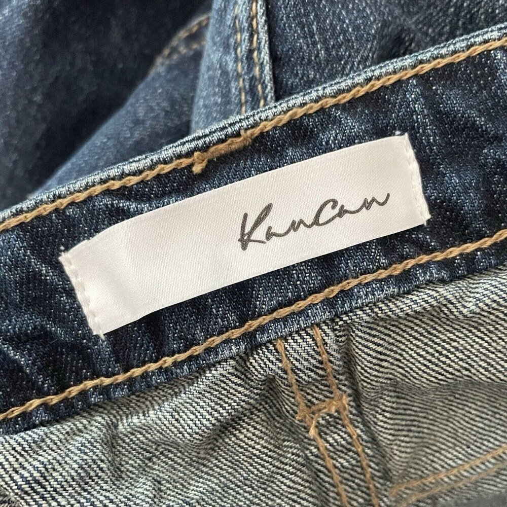 KanCan Womn 3XL Dark Wash Distressed Denim Relaxed High Rise Girlfriend Jean NWT - Picture 10 of 12